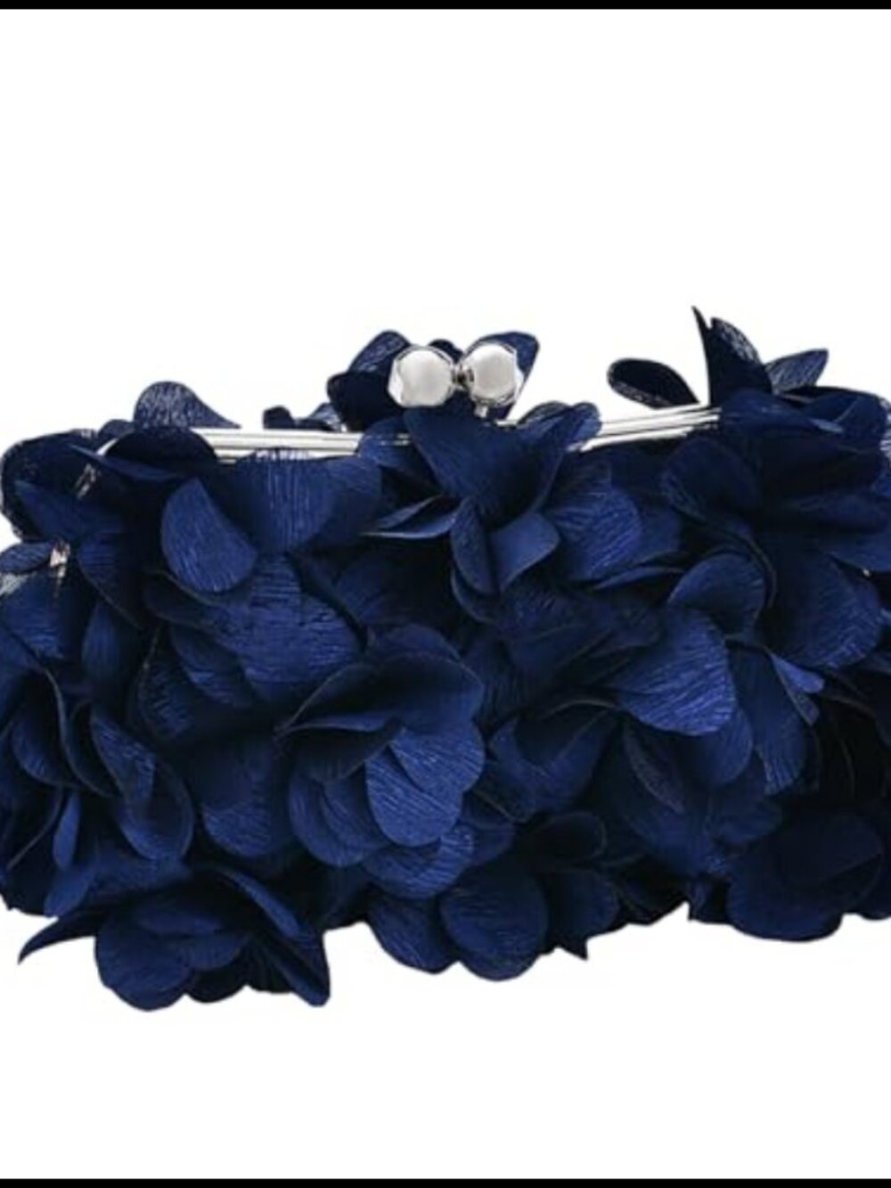 Satin Evening Clutch Purse 3D Petal Formal Wedding Party Bag with Chain